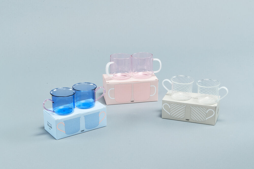 HAY Borosilicate krus, pink- sæt af to - Bahne